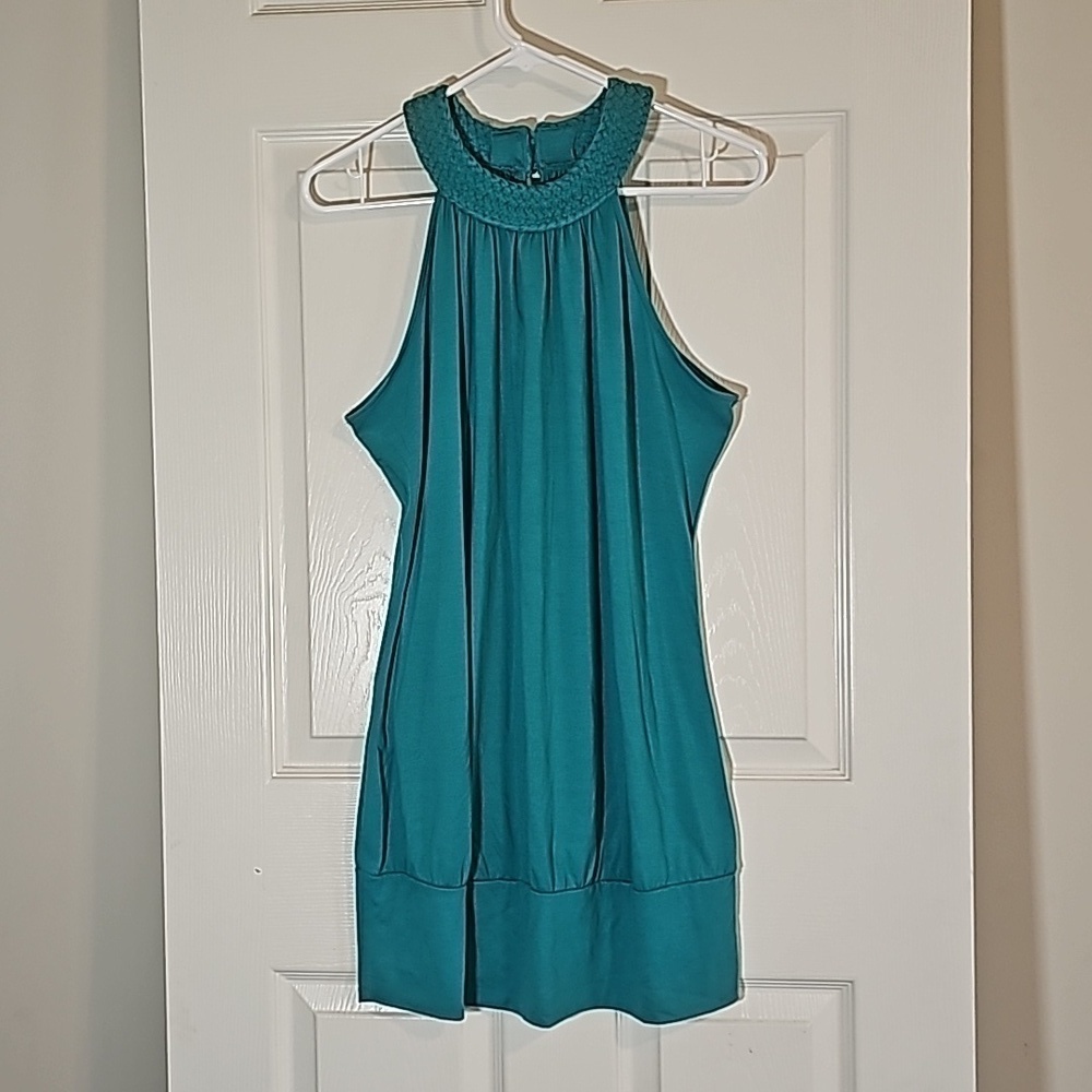 Vanity Sleeveless Tunic Top Embellished Collar Size 2XL